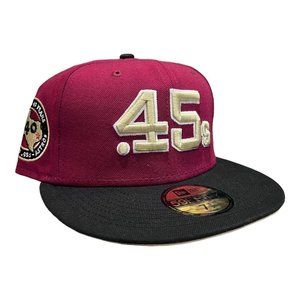 New Era Houston Astros 45's 59FIFTY Hat Cap  Maroon 40th Year Side Patch 7 1/2